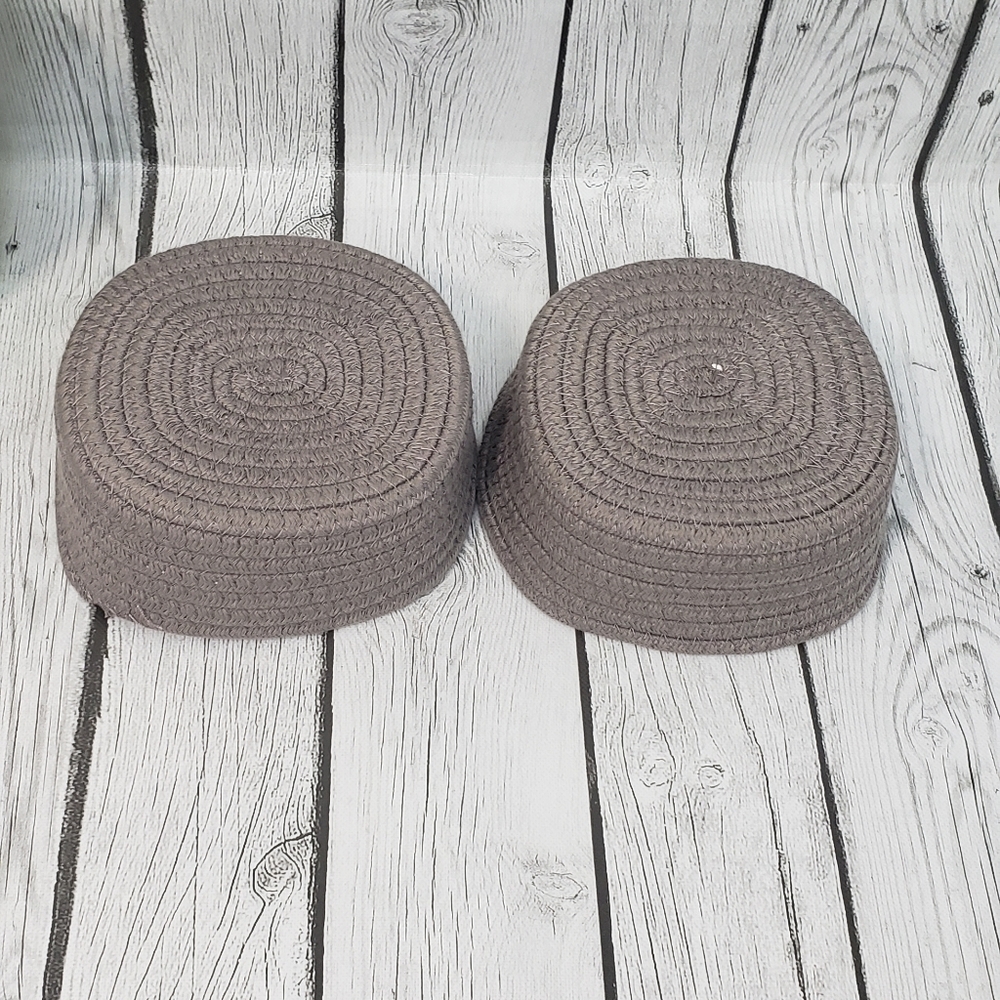 2 Cotton Rope Storage Baskets - Grey - Picture 3 of 11